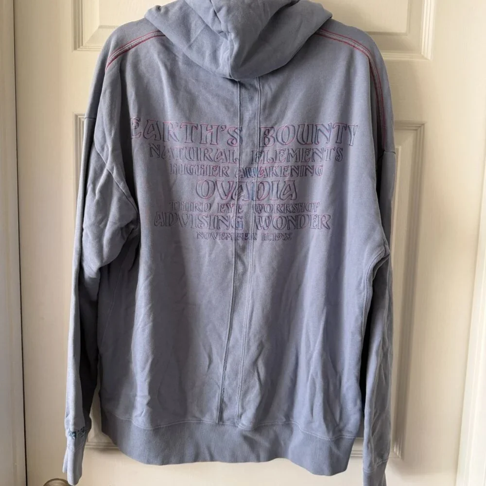Ovadia & Sons Earth’s Bounty Graphic Hoodie Blue L - Picture 2 of 4